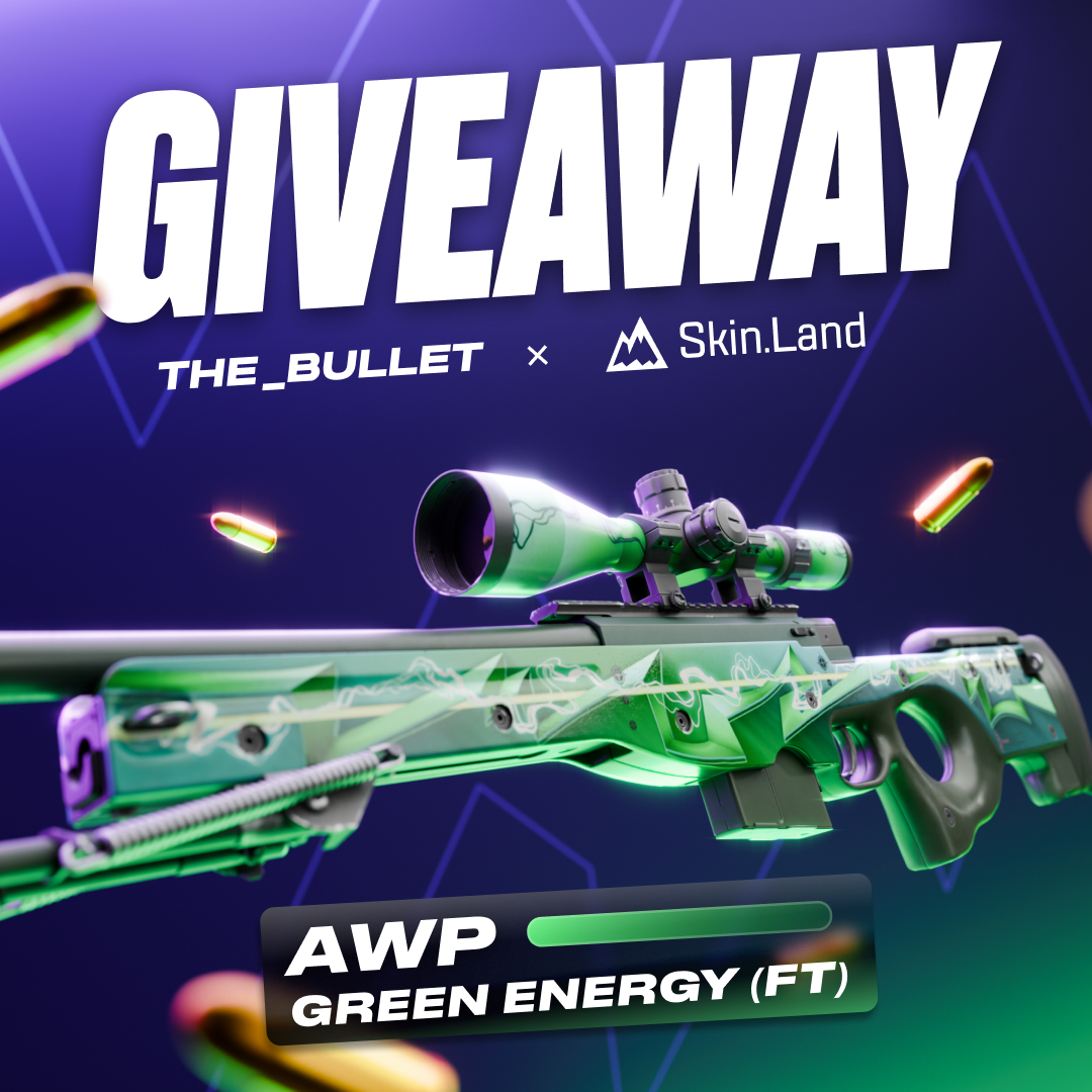 ⚡️🟩AWP | Green Energy (Ft) 🟩⚡️

Rules📋: 

- Follow <a href="/miquelino_vitor/">The_Bullet 🇵🇹</a> &amp; <a href="/SkinLand_market/">Skin.Land</a> ✅
- Like &amp; Repost  👍🔁
- Tag your friends 🫂

18th February⏰