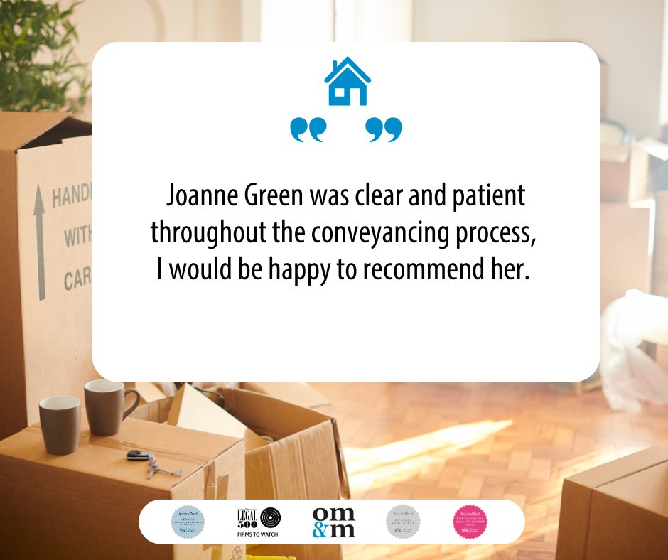 Receiving such positive feedback from our clients is a fantastic way to end the week💙

Are you looking to buy or sell a property? 🏡 Contact our team on 01525 378177 or email info@ommlaw.co.uk.

#FeedbackFriday #Testimonial #Solicitors