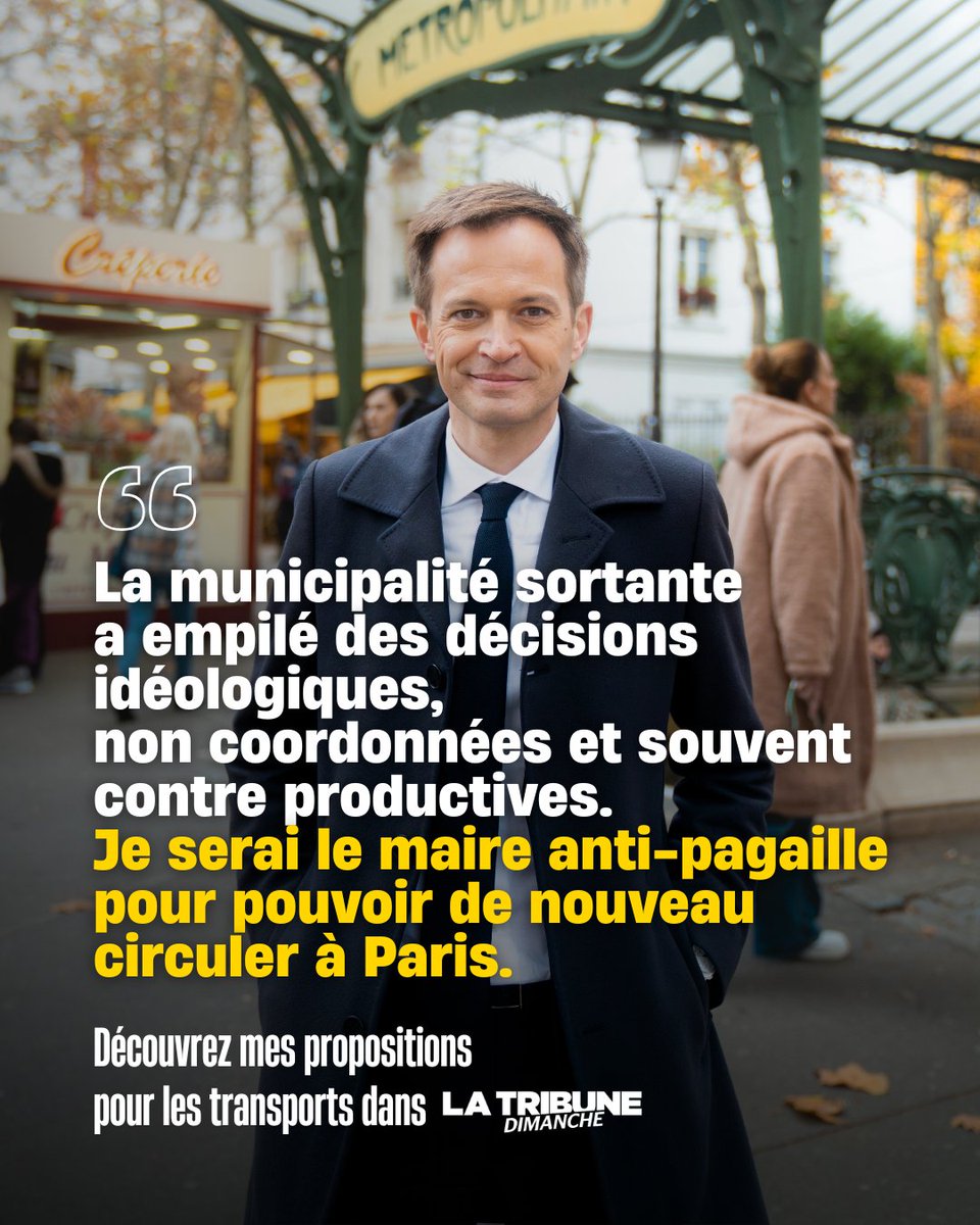 pybournazel's tweet image. Je serai le maire anti-pagaille !

Nous pouvons en finir avec le chaos des mobilités et apaiser Paris, avec :

🚌 3 nouvelles lignes de bus express et 100 % accessibles
🚈 Des policiers municipaux pour la sécurité dans le métro en soirée
🚴 200 carrefours sécurisés pour cyclistes…