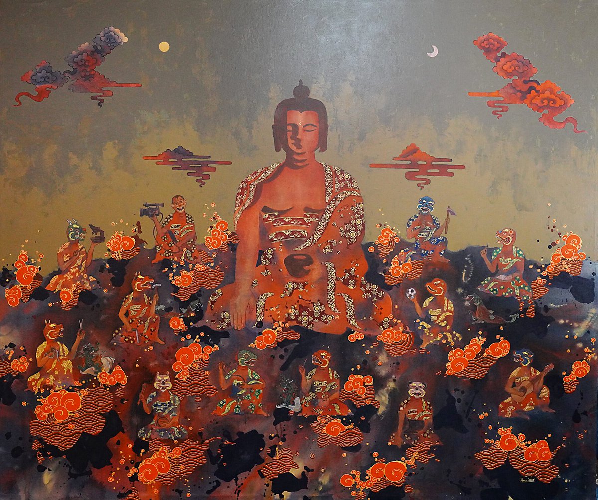 TheChakkar's tweet photo. Painting the Bardo
.
In his series ‘In Between Dreams’, the paintings of Bhutanese artist Pema ‘Tintin’ Tshering ask the question of what lies beyond what we can see, in the space between understanding and mystery. By @aroomofwords 

https://t.co/2f13k2GFHT https://t.co/bQojTLE5mg