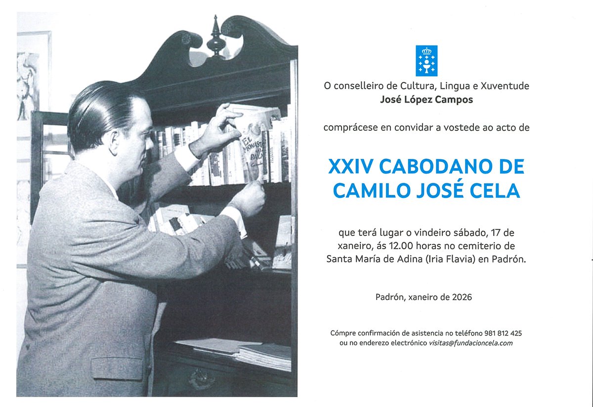 Mañana se cumplen veinticuatro años del fallecimiento de Camilo José Cela. ¿Queréis acompañarnos en su recuerdo? Aquí estaremos, en el cementerio de Adina, donde reposa el escritor, tal y como fue su deseo.