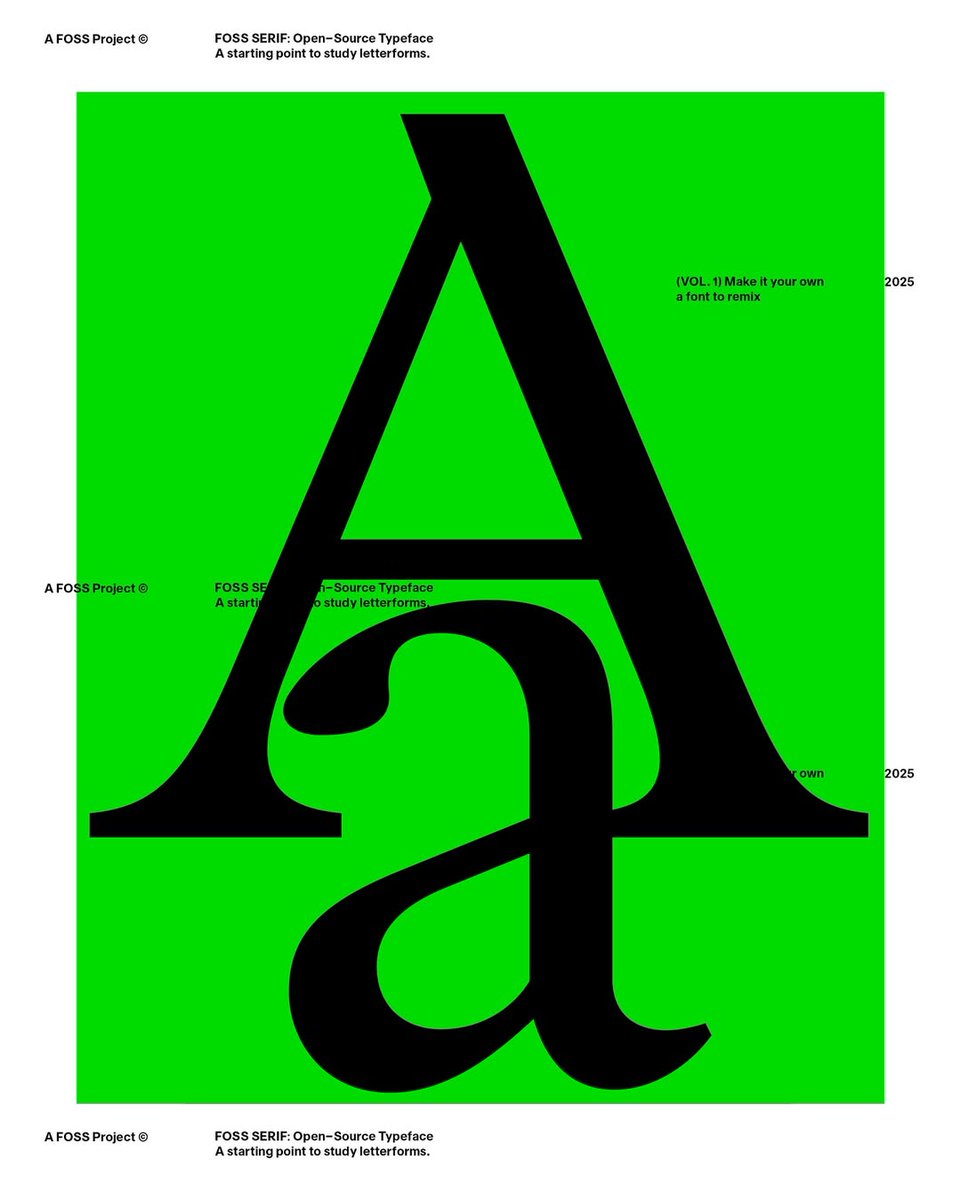 type01_'s tweet photo. A font to remix, FOSS SERIF (Vol. 1) by @boulevard___lab 🔥⁠
⁠
#type01 #typedesign #typeface #graphicdesigner #typography https://t.co/JWoHWQhM8V