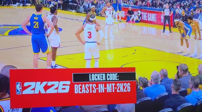PSXBPLUG's tweet photo. 🚨 New Locker Code from tonight's Knicks vs Warriors game.

Use This CODE for a FREE BEASTS Pack!

BEASTS-IN-MT-2K26

#NB2K26 #LockerCodes https://t.co/mw4xtD9Txf
