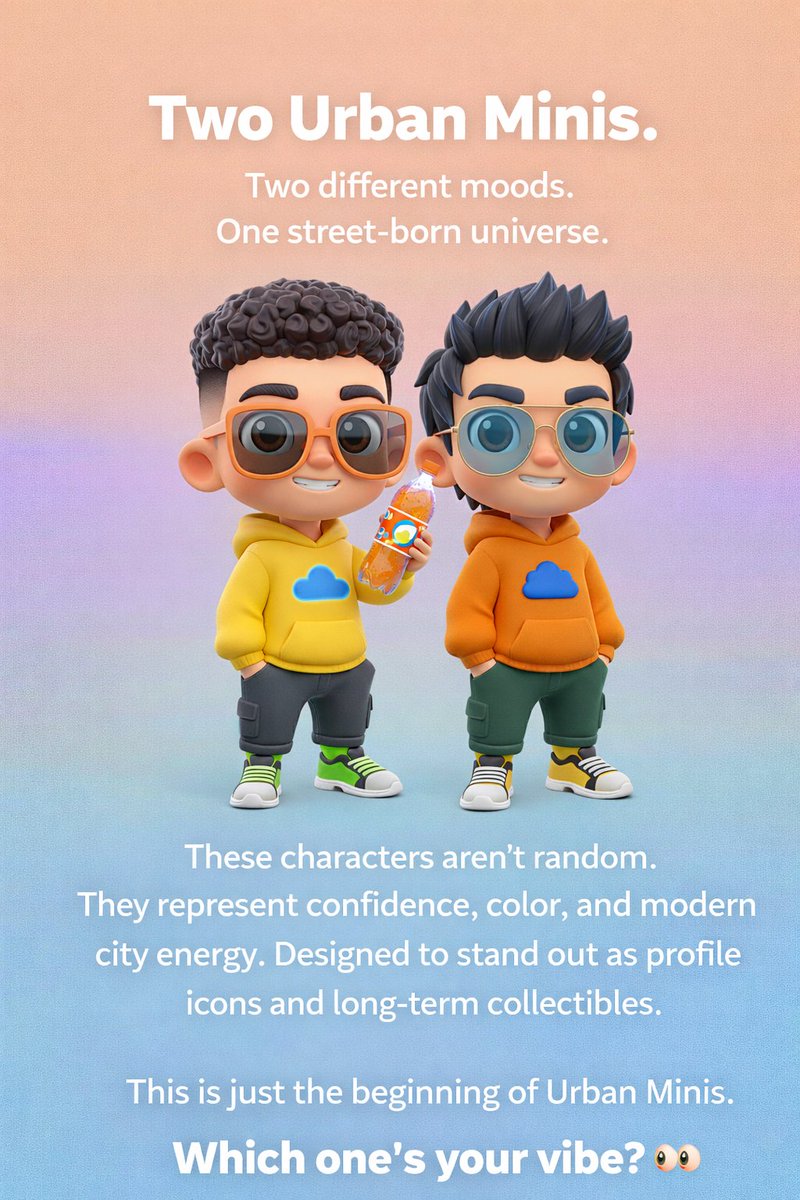 Mrkhan090's tweet image. 🌆Urban Minis
Born from city lights and street culture.
Each Mini carries a unique mood, style, and identity.
Not random. Not mass-made.
Created for collectors who value art and early projects.
Explore.
opensea.io/collection/urb…
#UrbanMinis #NFTArt #PolygonNFT #PFPNFT #NFTCommunity