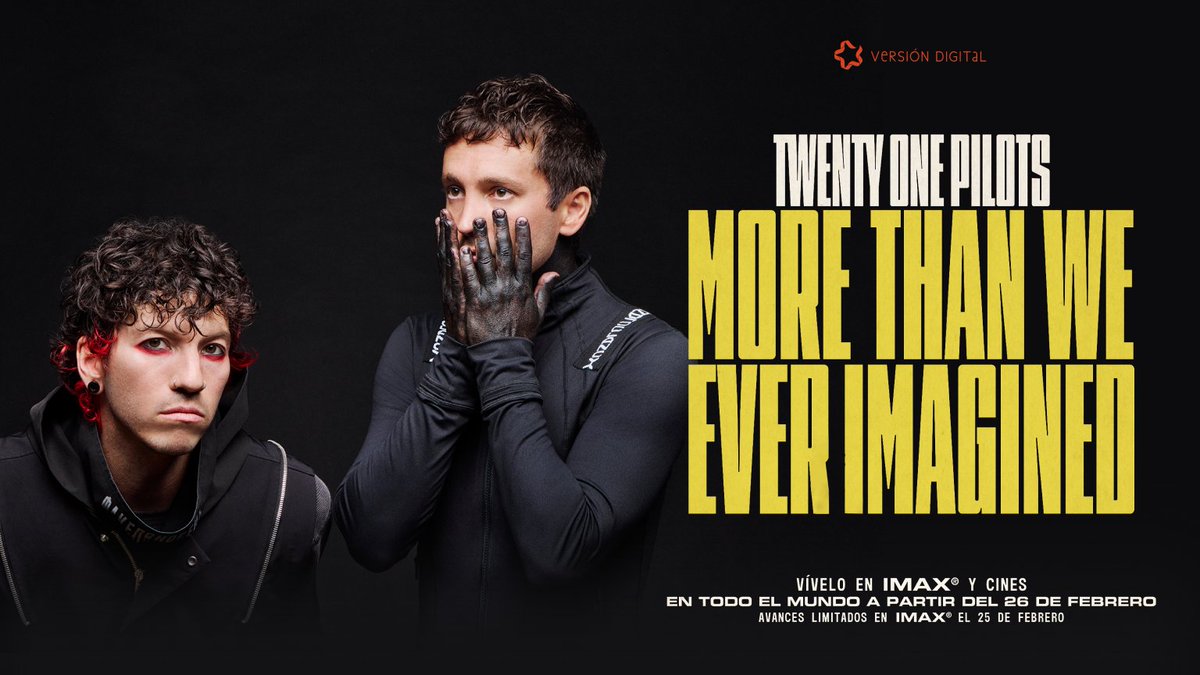 versiondigital's tweet image. Trailer: youtube.com/watch?v=CiQQmJ…
Entradas: twentyonepilots.film
#TwentyOnePilots #TheClancyWorldTour #TOPLive #TwentyOnePilotsMovie #TOPFans