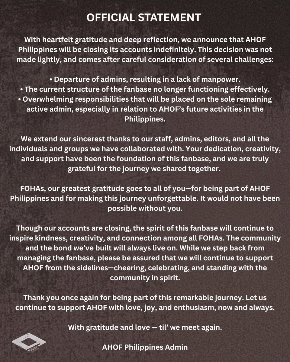 AHOF PHILIPPINES (CLOSED) tweet media