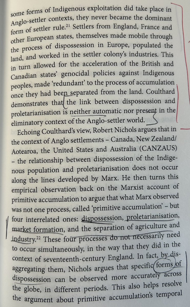 Spectre2Marx's tweet image. « the link between dispossession and proletarianisation is neither automatic nor present in the eliminatory context of the Anglo-settler world » ( Englert, Settler colonialism)