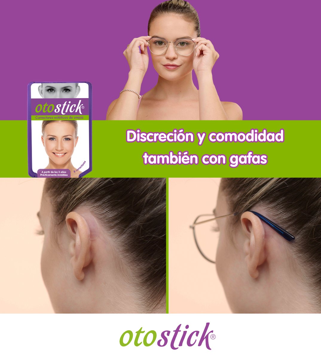 Otostick se adapta perfectamente incluso si usas gafas. 🤓😎
Y como puedes ver, ¡es prácticamente invisible! 😉👌

otostick.com
💜💜💜