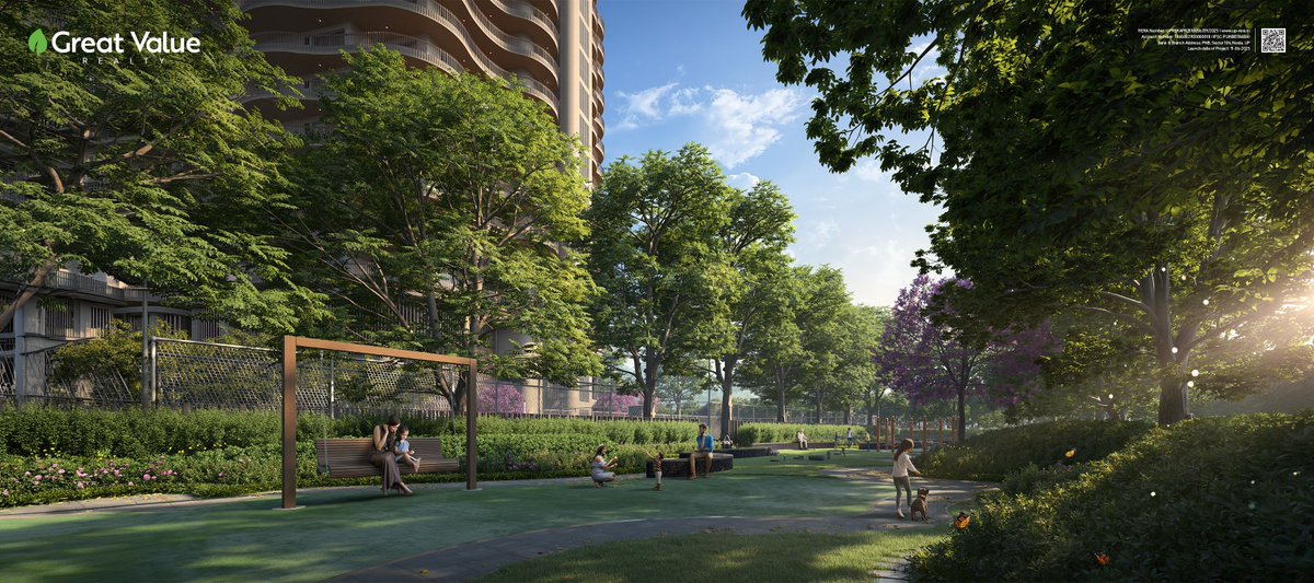 An experience shaped by calm, balance, and design.

The Swing Zone at Ekanam is envisioned as a seamless extension of refined living - where open air, gentle movement, and thoughtful landscaping come together in quiet harmony.
#ekanam #greatvaluerealty #luxurylifestyle #noida