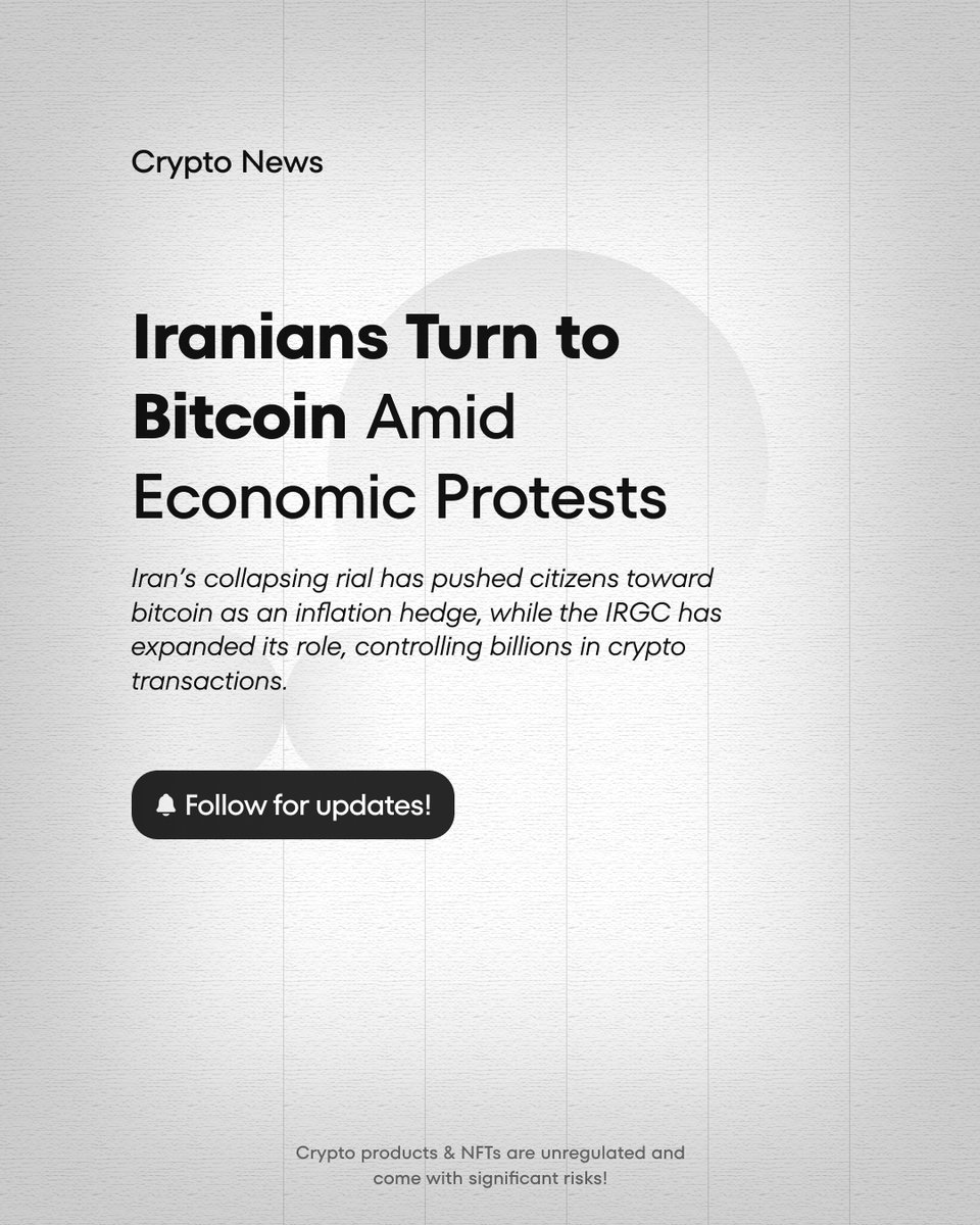 Protests, inflation and local currency collapse in Iran have prompted  citizens to turn to Bitcoin as a hedge against inflation. #bitcoins  #cryptonewsdaily #geopolitics