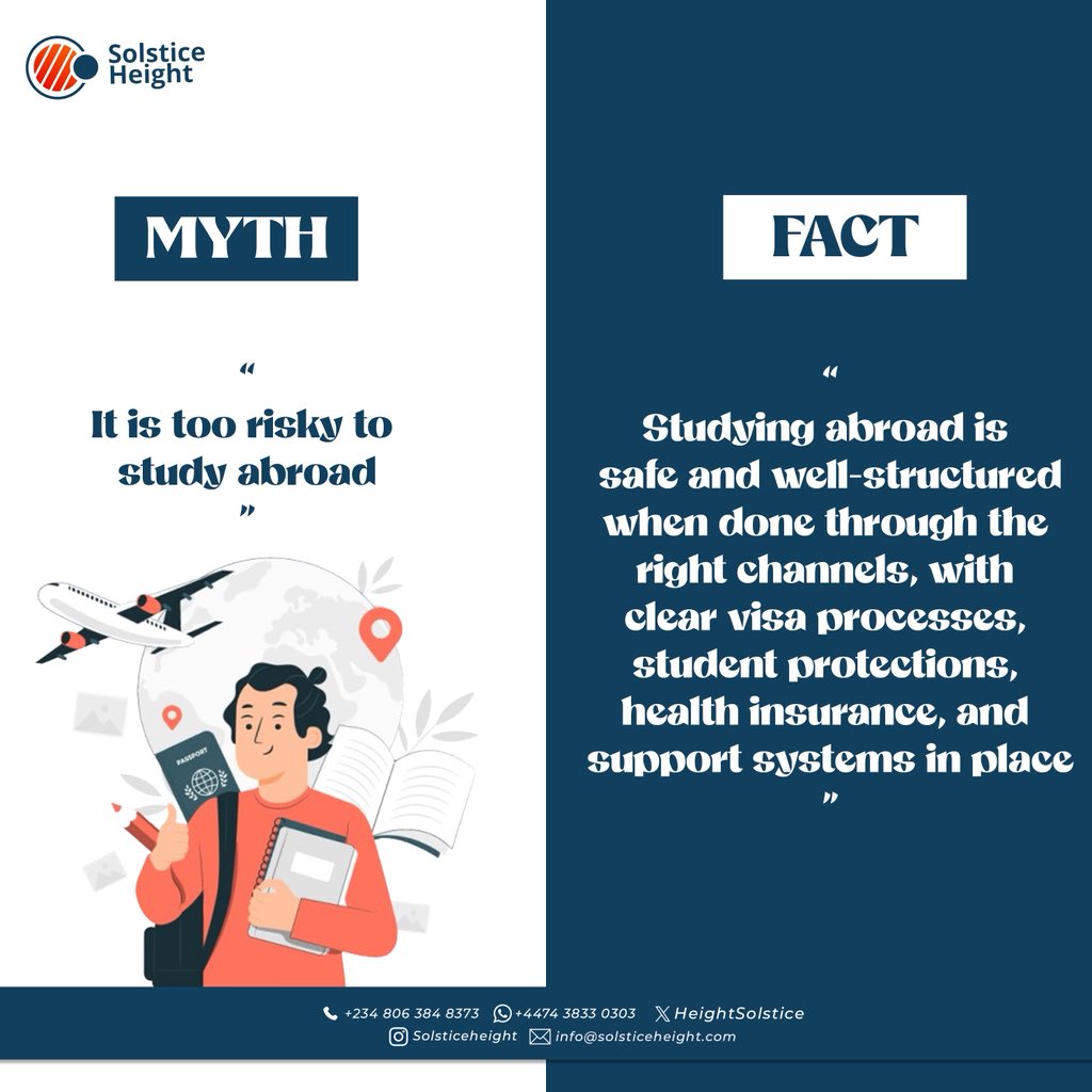 HeightSolstice's tweet image. Studying abroad isn’t a risk.
It’s a well-planned journey when done right. 

#StudyAbroad #SolsticeHeight #InternationalStudents #StudyInTheUK #EducationAbroad #TravelAndStudy