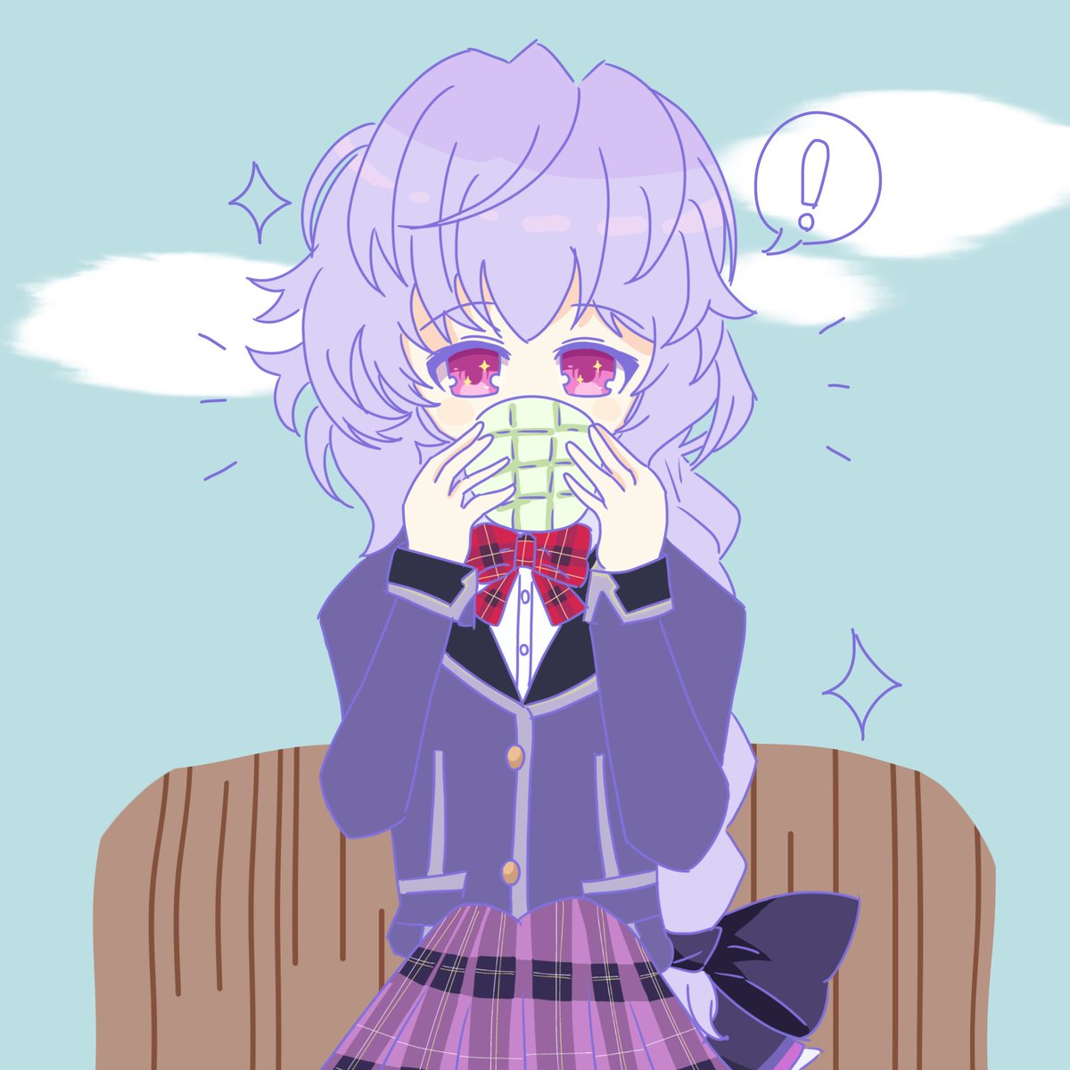 iuteya5091's tweet image. メロンパンを食べるプルルートさん。
 #ネプテューヌ  #Neptunia