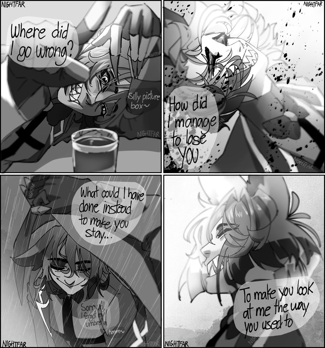 _NIGHTFAR_'s tweet image. #RadioStatic #radiosilence #voxal
Firm believer that vox was a creep to alastor even before their "breakup"