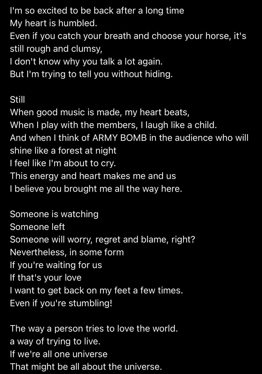 btschartsdailyc's tweet image. #RM via Weverse Post 💜🥹

*Weverse Translation*