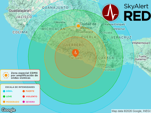 #SismoFinalizado
  Intensidad 🟠“FUERTE”🟠 en #SanMarcos, Gro.
  Recibiste la #AlertaSísmica si estás dentro de los radios de alertamiento.
  Descarga #SkyAlert: skyalert.mx/app
  00:43:05 - 16/01/2026