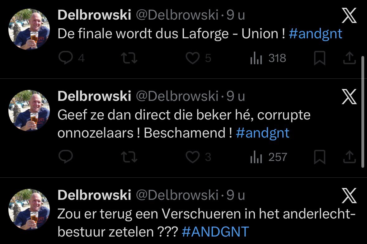 Meer tweets over Anderlecht dan over zijn Clubtje, het zit heel diep bij deze zeveraar!
#ANDGNT #CrokyCup