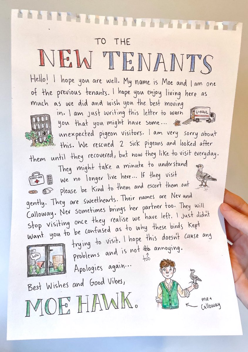 I am moving apartments and here is the letter I am leaving for the new tenants