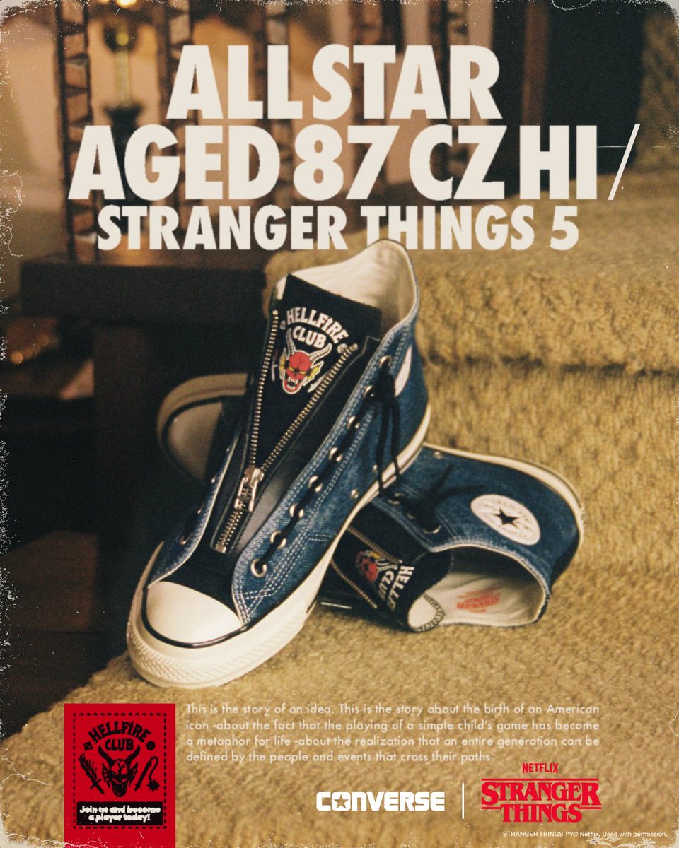 cmf0703's tweet photo. お手伝いしたST5コラボ 第二弾②
ST5の舞台の年代のconverse広告を
オマージュしたようなイメージになっております。

#StrangerThings #Netflix #ストレンジャーシングス #ネットフリックス #sneaker https://t.co/xCnmtLN3Cp