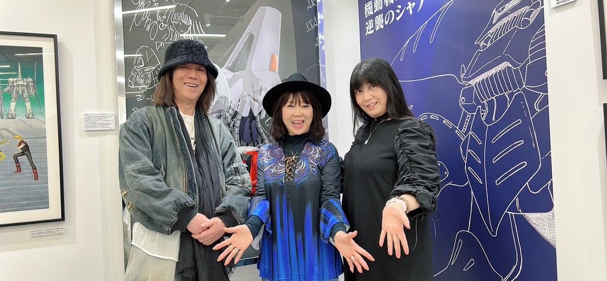 miqaura's tweet image. #永野護デザイン展、最終日にやっと見参‼️
美しさ精密さに圧倒されました✨頭の中どうなってるの⁉️と思いながらも💦
相変わらず青年のまま自然体の永野さん、かわゆい万梨阿ちゃんにも再会出来て最高でした🎉
#エルガイム #ガンダム