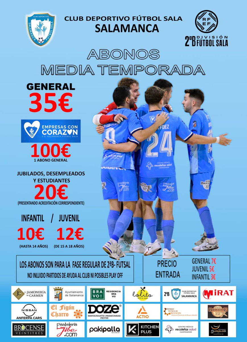 🏆SEGUNDA B|

Este sábado volvemos a jugar en la Alamedilla en lo que será el primer partido como locales de la segunda vuelta.  Una segunda vuelta emocionante en la cual necesitamos tu aliento para llevarnos a la victoria 💪.

Aprovecha y hazte con el abono de la segunda vuelta