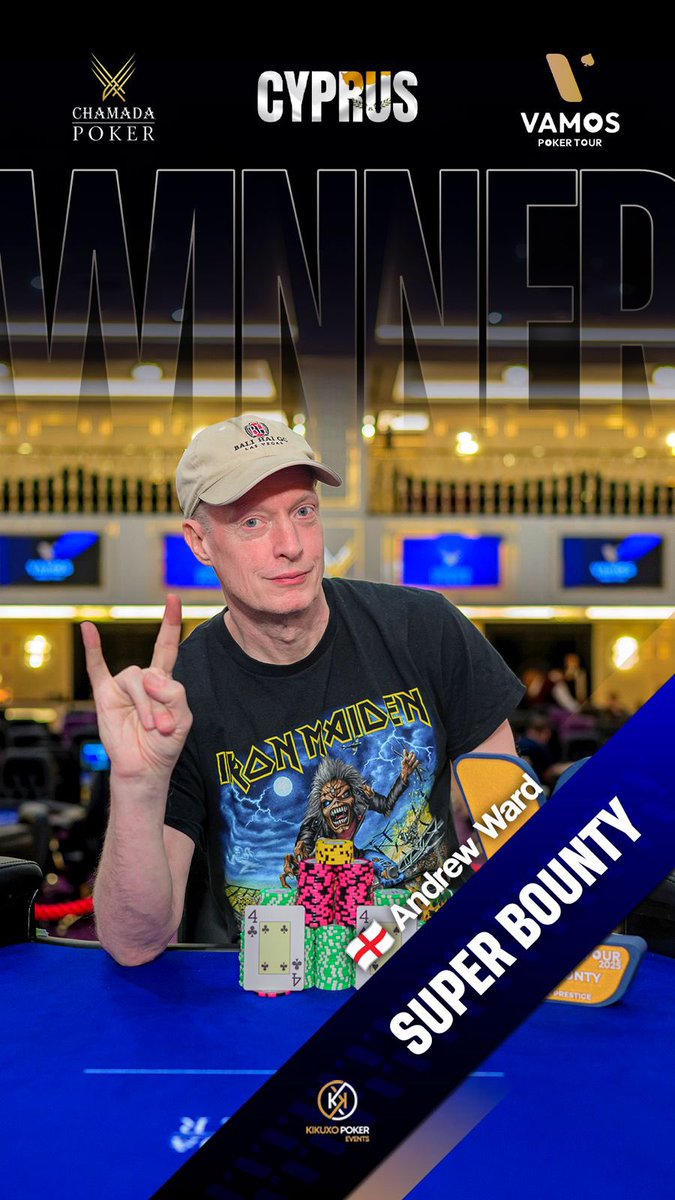 🏆 Winner Super Bounty 500$ KO

🇬🇧 Andrew Ward se lleva la victoria en el Super Bounty, imponiéndose en un torneo cargado de acción, eliminaciones y bounties desde el primer nivel 💥

Otro campeón más que se suma al palmarés en Chipre 🇨🇾🔥

#VamosPokerTour #VPT