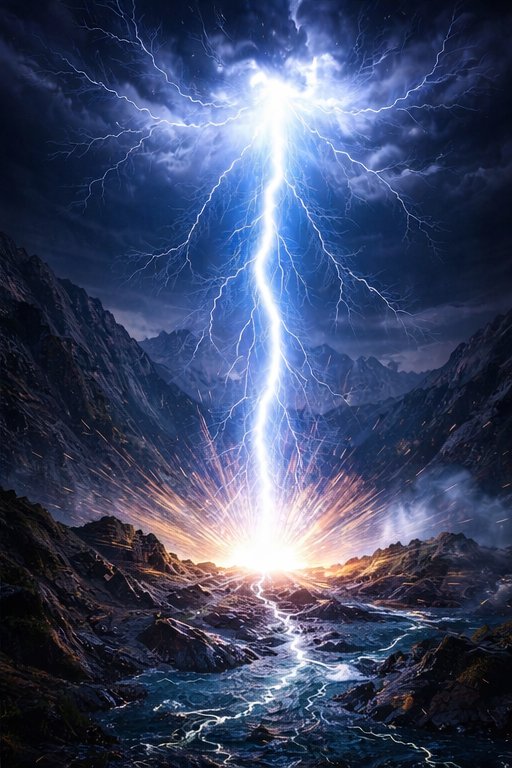 FlYaN77's tweet photo. Good images using a simple prompt: thunder strike. AI images. https://t.co/AqYDLOWDkX