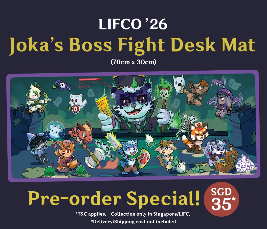<2/3>LIFCO'26
⚔️RAID BOSS DESK MAT Preorder Special⚔️

Hello! Tomorrow I also be opening up pre-order for the New Desk Mat I am making!

(Feel Free to DM me if you want to early pre-order too!)

#LIFCO26 #LIFC #LIFCO #LittleIslandFC