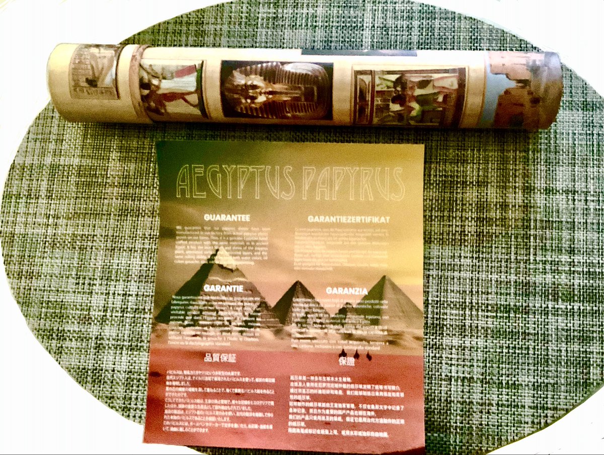 ♡エジプトでゲットした、パピルスに描かれた画（30X40cm）と土産品