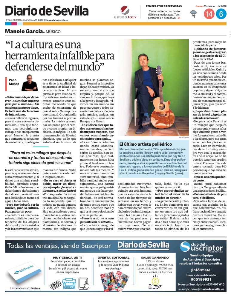 Esto de charlar con el insigne Manolo García se está convirtiendo en una agradable costumbre. Un placer siempre
cc <a href="/manologarciacia/">Manolo Garcia y compañía!</a>