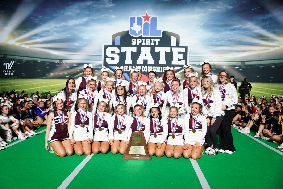uiltexas's tweet image. One for the thumb! Congratulations to Jacksboro HS. The 3A-D2 #UILState Spirit Champions! That makes five titles for the Tigers.

🏆 FINAL STANDINGS
🥇Jacksboro
🥈Scurry-Rosser
🥉Callisburg

Final Standings: bit.ly/3ZD9BA0
