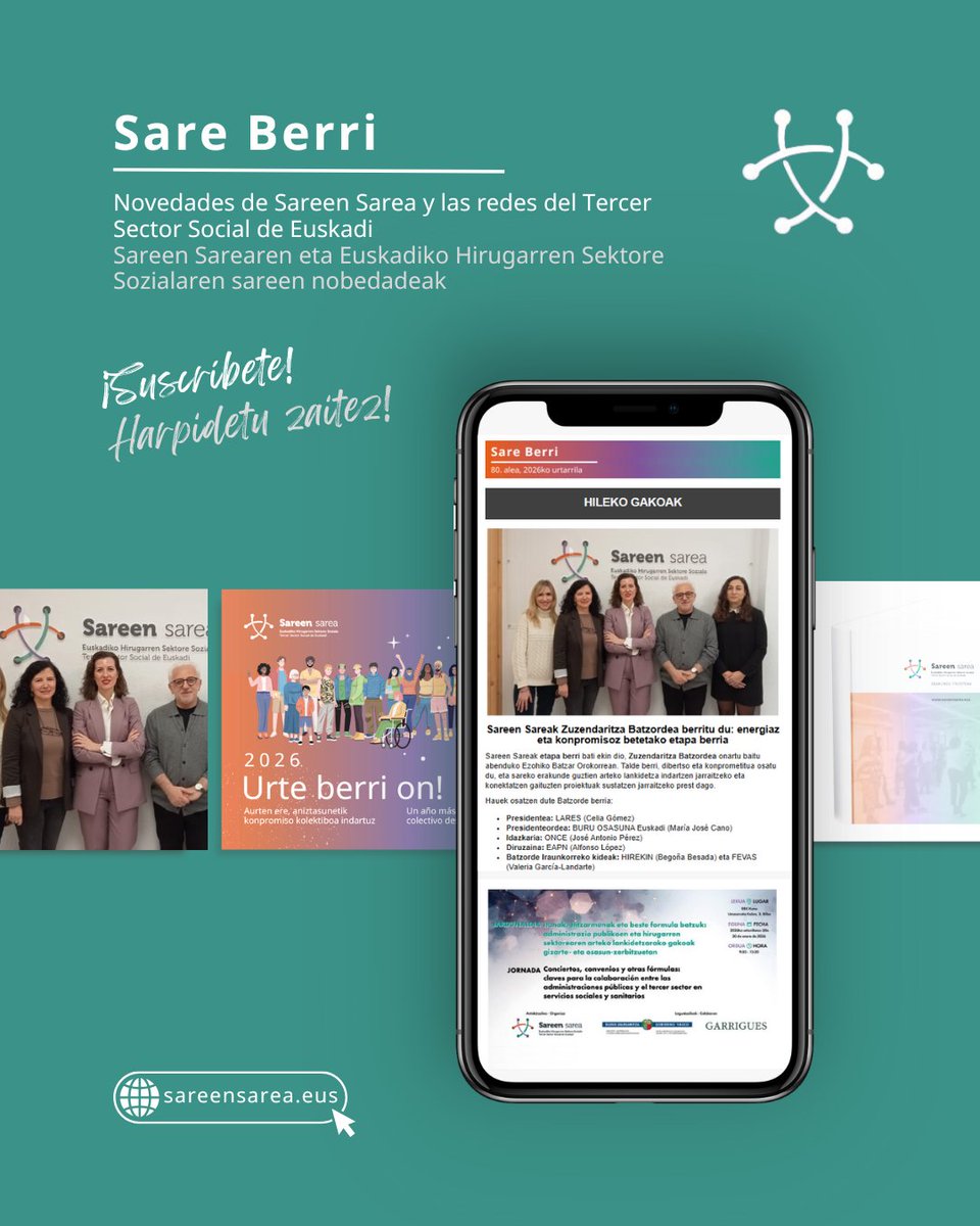 🟢📣 ¡Mantente al día con nuestras últimas noticias y novedades del Tercer Sector Social de Euskadi!

📝 Suscríbete a nuestra newsletter
👉 eepurl.com/gpU4dD 👈

No te pierdas nada, únete a nuestra comunidad hoy mismo. 💌

#SareBerri