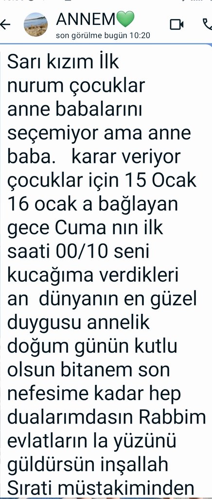 45 sene önce minicik bir bebekken ve ömrüm boyunca bana nasıl acıyıp,merhamet edip sevdiysen beni,Rabbim de şanına yakışır şekilde merhamet etsin,sevsin beni her an 🤲🌹 cumamızin hayrı,nuru,bereketi, feyzi,ihsani her daim üzerimize olsun güzel annem 💚