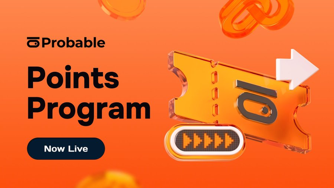 ChainMeet_Bot's tweet image. 币安系重磅背书（YZi Labs，前Binance Labs）+ PancakeSwap 亲自孵化下场的 @0xProbable
，现在积分系统正式开卷！

本周直接分发 50,000 积分！（每周一00:00 UTC结算，早玩早占坑～）