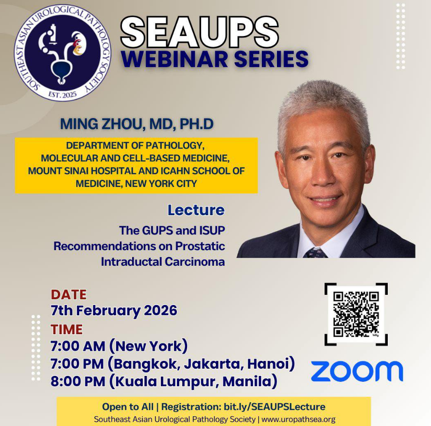 Pathology_Xever's tweet image. The Southeast Asian Urological Pathology Society (SEAUPS) proudly presents: 
ugm-id.zoom.us/meeting/regist…