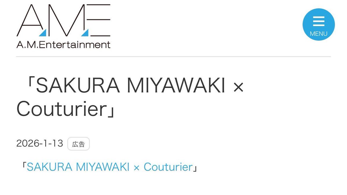 MSAKURA_ISLAND's tweet image. 260116 | INFO

A.M Entertainment update #SAKURA schedule - 「SAKURA MIYAWAKI × Couturier」

📅Jan 13 (Tuesday) 

#사쿠라 #SAKURA #ックラ #宮脇咲良 #르세라핌 #LE_SSERAFIM