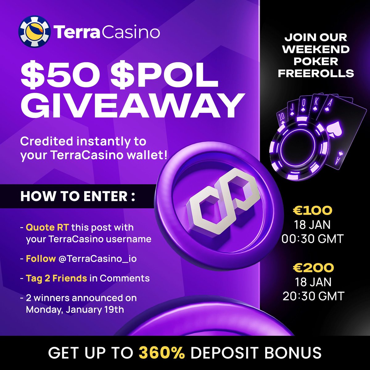 Sunday night crypto poker by @TerraCasino_io @WESOWorld and @_Terraport_  now open.