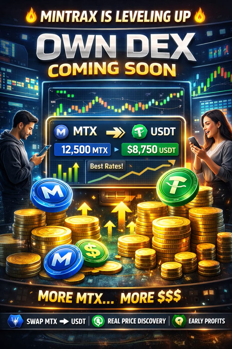 🔥 MINTRAX IS LEVELING UP 🔥
Mintrax is building its OWN DEX.
Not rumors. Not future talk. Real infrastructure.
⚡ MTX holders will be able to swap MTX ↔ USDT
⚡ Real on-chain price discovery
⚡ MTX becomes the core asset of the ecosystem
This is how real demand starts BEFORE