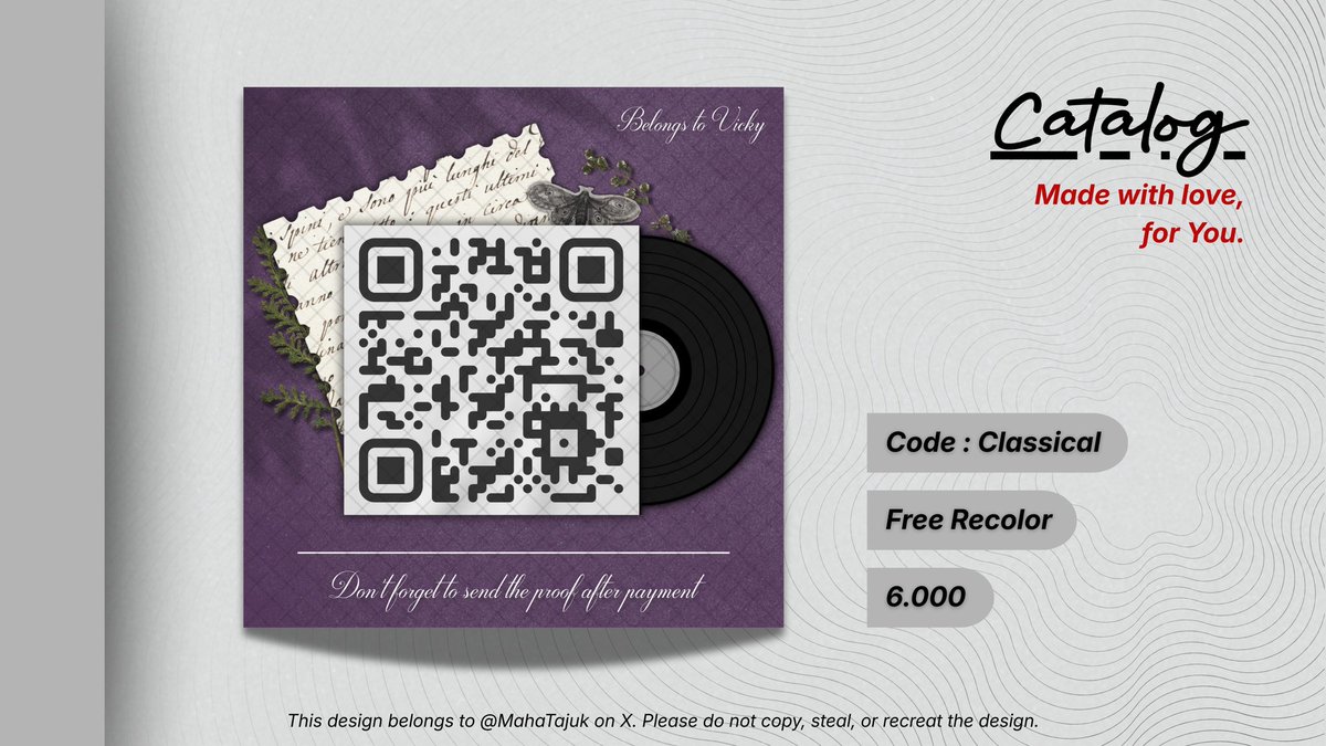 MahaTajuk's tweet image. help repost will be appreciated! #zonauang

hi, teman-timun! aku akan open spess baru yaitu QR Deco. ini 3 anak baruku, minta tolong diospekin ya apakah sudah aman? dan apakah harganya sudah pas?

kalo ada kesamaan dengan yg lain bisa kasih tau aku baik-baik di dm ya, thank you!