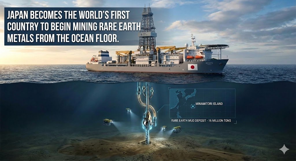 GAME OVER FOR THE MONOPOLY? 🇯🇵⛏️🌊

Japan just made a move that could change the global economy forever. The world's FIRST deep-sea rare earth mining expedition has officially begun.

The Mission:The drilling vessel Chikyu has deployed to Minamitori Island. Target Depth: 6,000