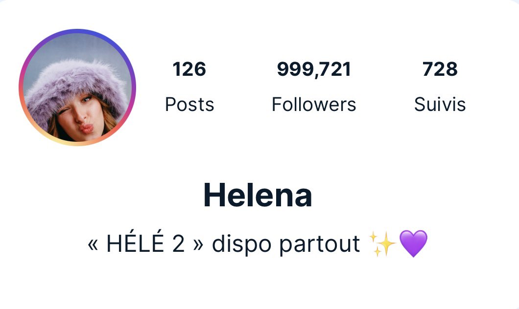 Elisawklr's tweet image. LE MILLION EST POUR AUJOURD’HUI 🤩👑 #HelenaBailly