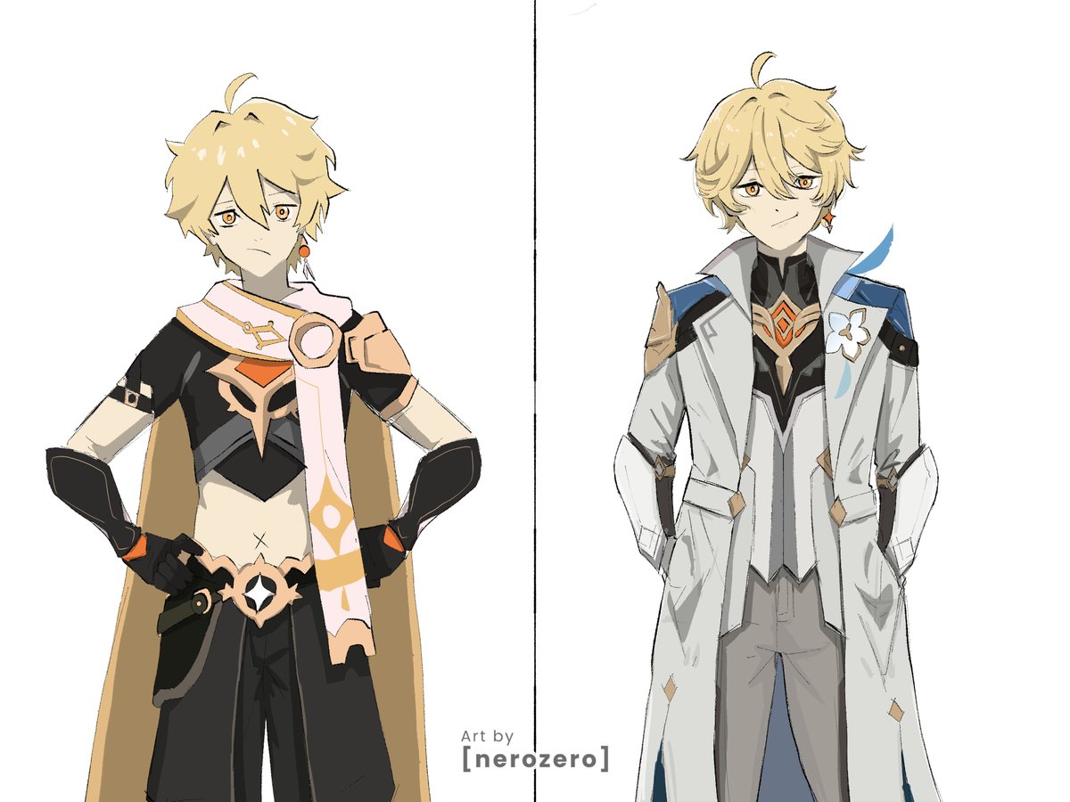 nerozerro's tweet image. #原神 #GenshinImpact #aether 

In front of the others                   In front of Columbina