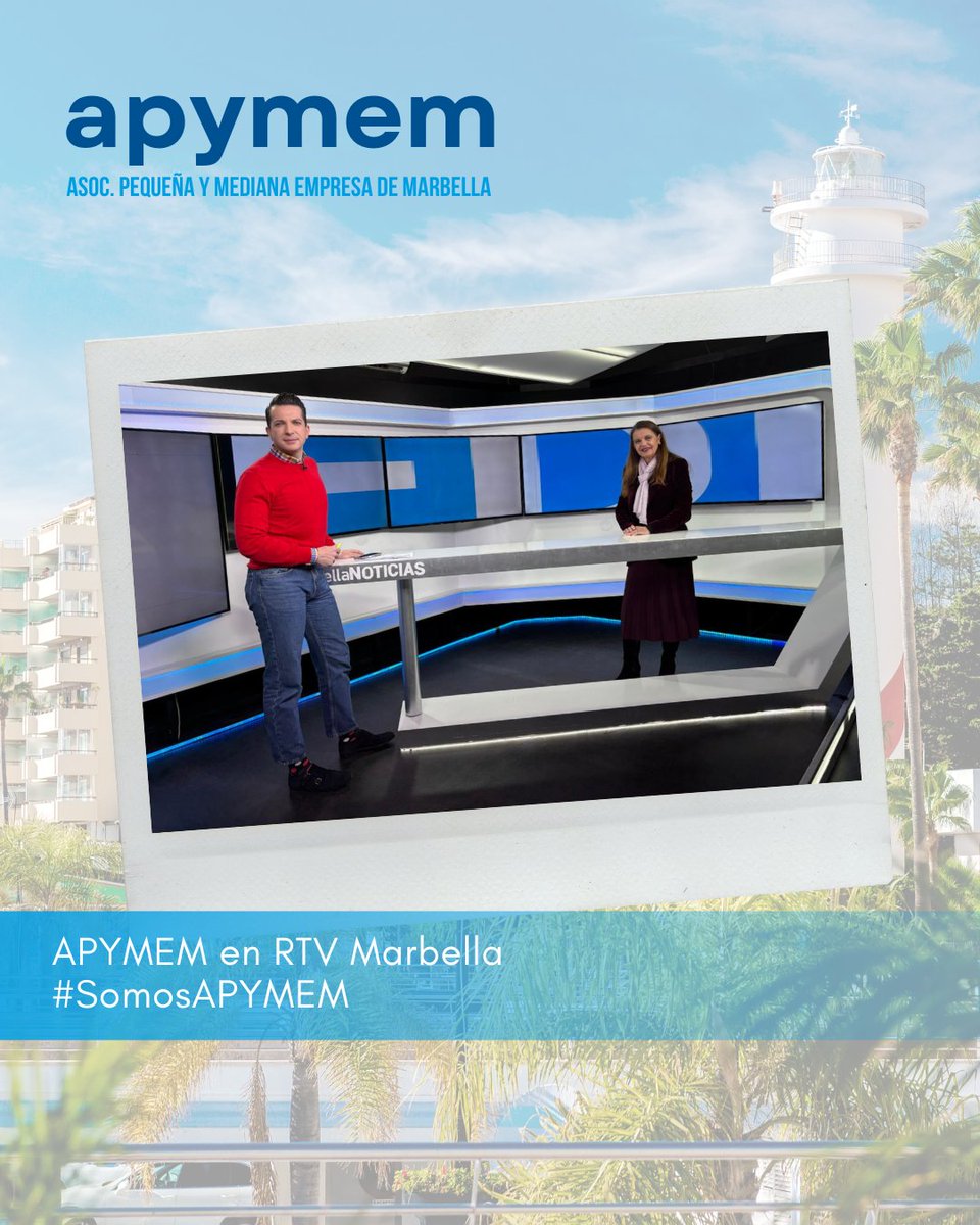 Apymem's tweet image. Nuestra presidenta, Montserrat Pijoan, ha estado en los estudios de #rtvmarbella con Roberto Caballero en una entrevista muy especial. 🤝 Montserrat ha realizado un balance detallado de lo que ha significado el 2025 para la Pequeña y Mediana Empresa de Marbella. ¡Gracias!