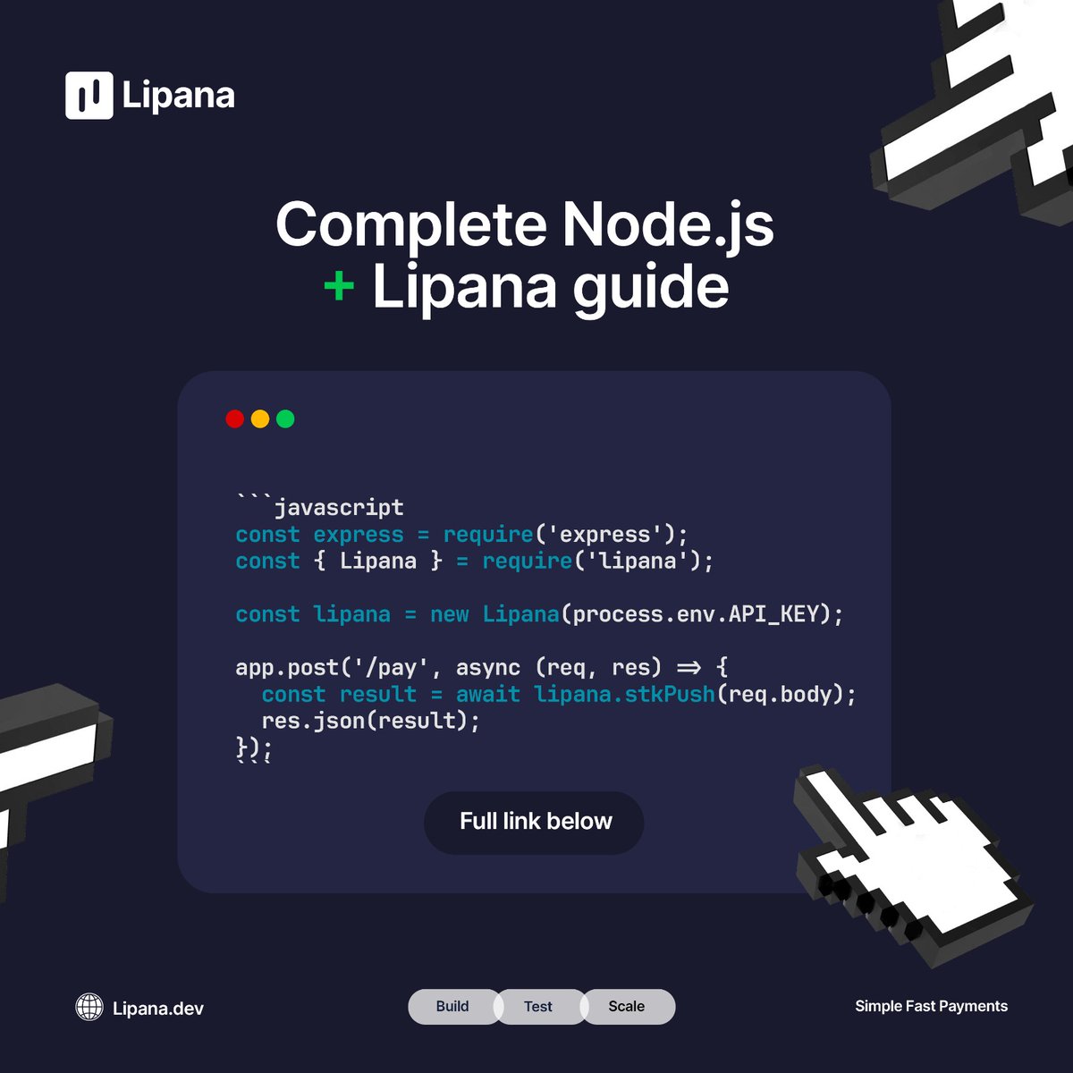 LipanaHQ's tweet image. If you’re building with JavaScript, you can plug in mobile money flows in minutes and focus on what actually matters  your product and your users.

Want a smoother way to handle transactions in your app?
💬 DM us to get access or explore more at lipana.dev
