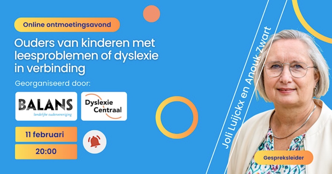 Online ontmoetingsavond: Leesproblemen &amp; Dyslexie
11 februari | 20.00 uur | Online

Meer informatie &amp; aanmelden:
eventbrite.nl/e/tickets-oude…

 #Dyslexie #Leesproblemen #OnlineOntmoeting #DyslexieErvaringen
