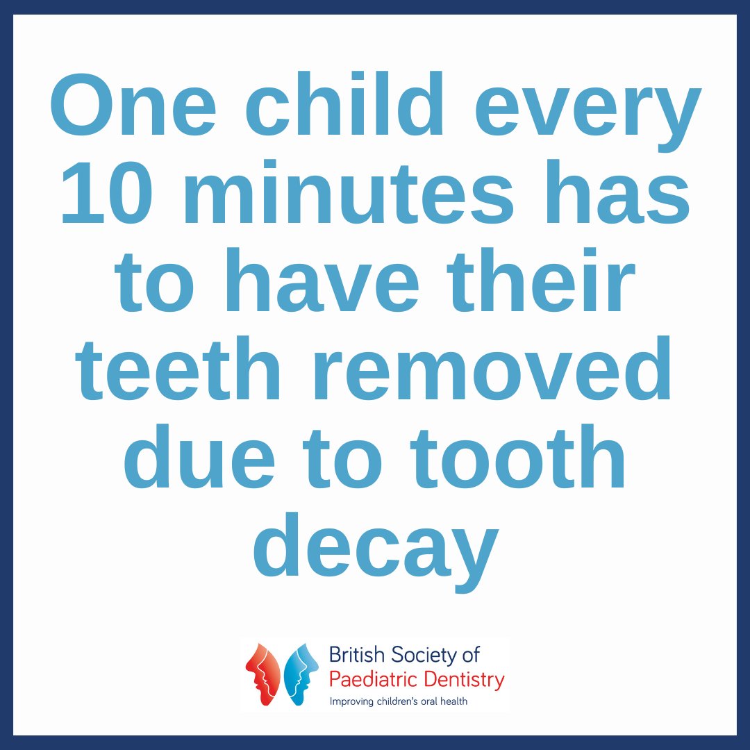 bspduk's tweet image. One child every 10 minutes has to have their teeth removed due to tooth decay.
We are dedicated to improving the oral health of children in the UK. Find out more about the work we do and oral health advice here: ow.ly/6p1x50XVEQj
#childoralhealth #toothdecay #childhealth