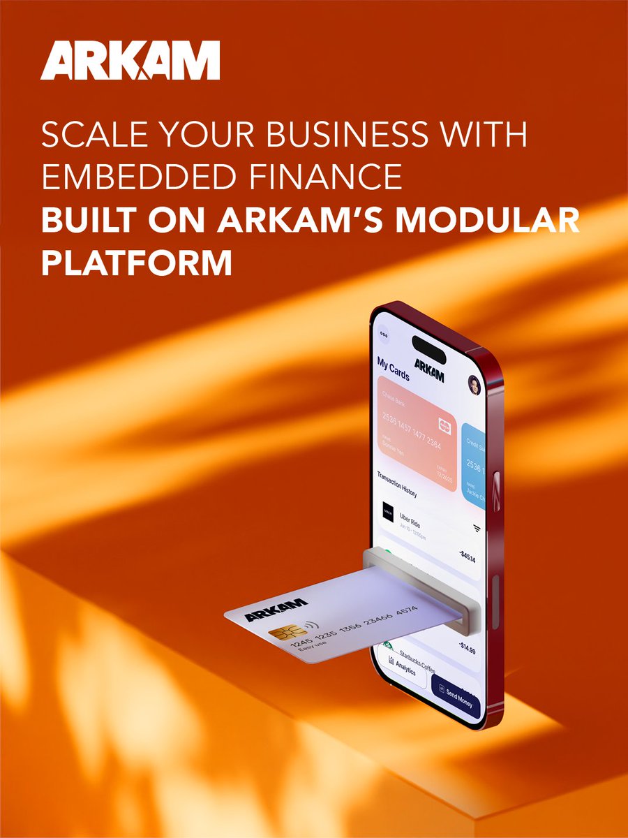 Arkam_Banking's tweet photo. Embedded finance helps businesses build stronger customer relationships and loyalty.
With Arkam, integrate digital banking and payments fast and scale securely as demand grows. https://t.co/z7ie4ATcvA