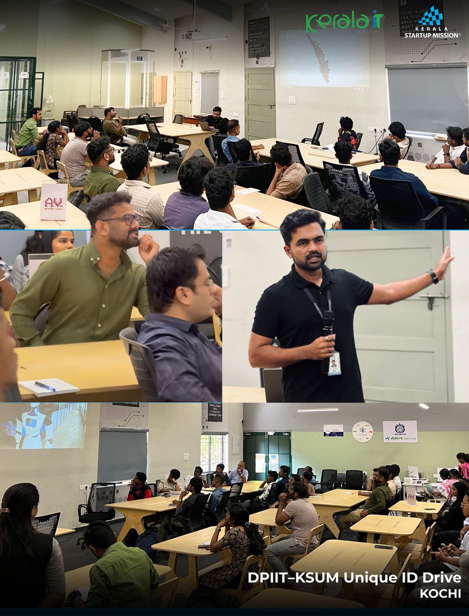 startup_mission's tweet image. DPIIT–KSUM Unique ID Drive | Kochi

Kerala Startup Mission successfully conducted the DPIIT–KSUM Unique ID Drive at AISSPACE, Al Ameen College, Edathala, Aluva, with the enthusiastic participation of 70+ aspiring entrepreneurs and startups.

#KeralaStartupMission  #DPIIT