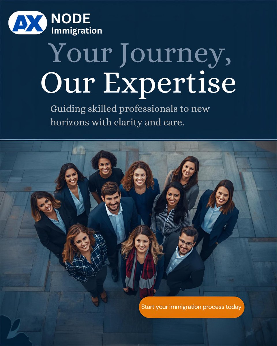 Axnode's tweet image. Axnode Immigration's expert team stands ready to guide your global journey with professional clarity and dedicated care. From skilled professionals uniting in urban success, start your immigration process confidently today.​
#AxnodeImmigration #ImmigrationExperts #Visa