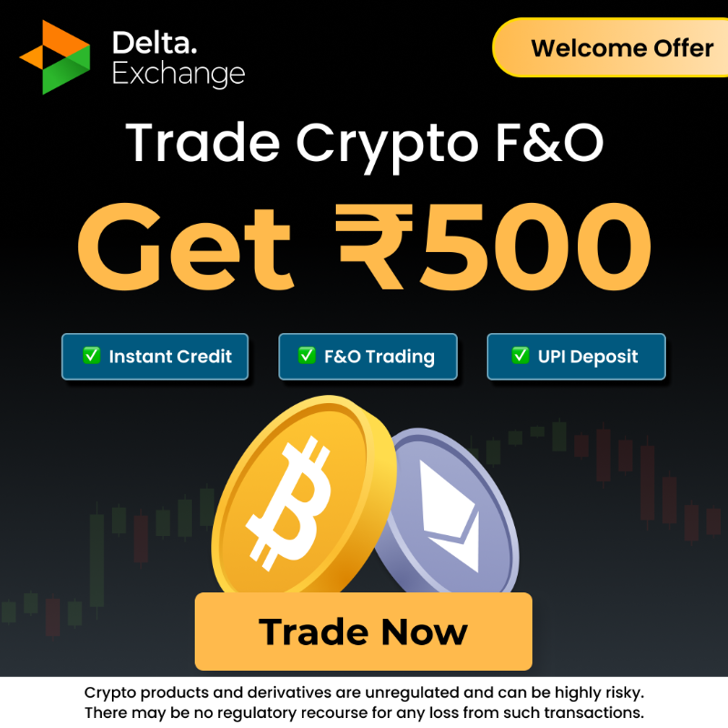 Delta_Exchange's tweet photo. Get ₹500 Welcome Bonus, start trading.