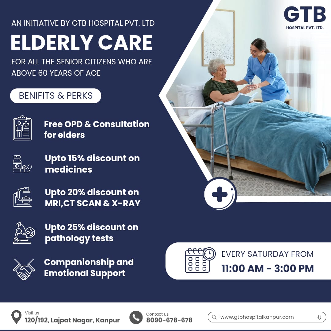 HospitalGtb's tweet image. An initiative by GTB HOSPITAL PVT LTD -- Elderly Care🤞🫂
.
.
Every Saturday 11:00 AM - 3:00 PM 🕖
.
.
📞 Book an appointment now at 8090-678-678
.
.
📌 GTB HOSPITAL
📍 120/192,Lajpat Nagar,Kanpur 

 #hospitalnearme #medicalcare #urgentcare #doctorsnearme #bestdoctorsinkanpur